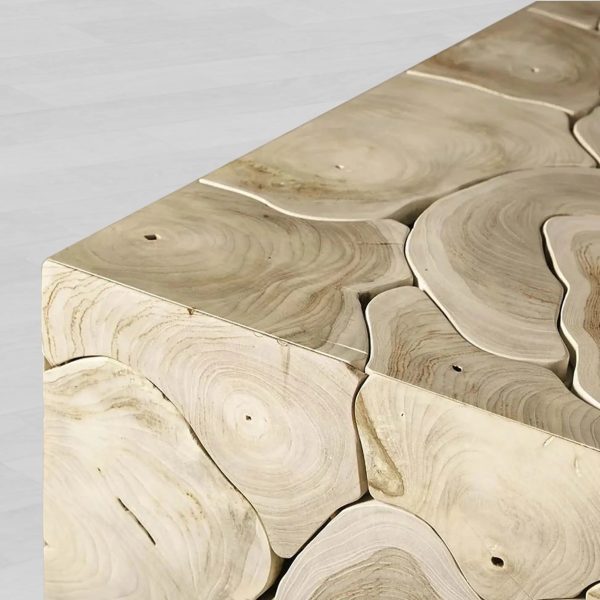 Kalmar Teak Square Coffee Table Wood Living Room Center Tea Table Unique Cocktail Table - Image 7