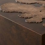 Obra Salvaged Burl Coffee Table Living Room Steel Base Cocktail Table Wood Center Tea Table - Image 7