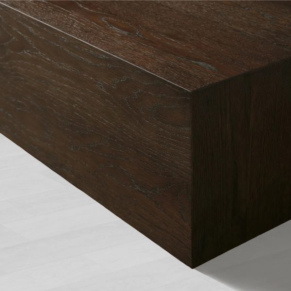 Sullivan Rectangular Oak Coffee Table Black Plinth Base Cocktail Table Wood Living Room Center Tea Table - Image 7