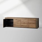Telluride Mexican Oak TV Stand Cabinet Media Console Result Sideboard Wood Television Storage Unit - Image 6