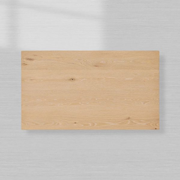 Sullivan Rectangular Oak Coffee Table Black Plinth Base Cocktail Table Wood Living Room Center Tea Table - Image 12