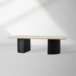 Saint Germain Marble Top Coffee Table Oak Wood Dauphine Base Cocktail Table Living Room Ston Top Center Tea Table - Image 6