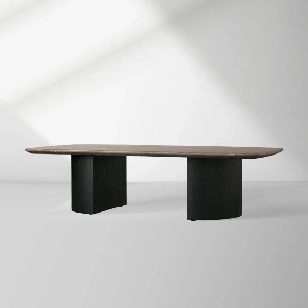 Saint Germain Marble Top Coffee Table Oak Wood Dauphine Base Cocktail Table Living Room Ston Top Center Tea Table - Image 10