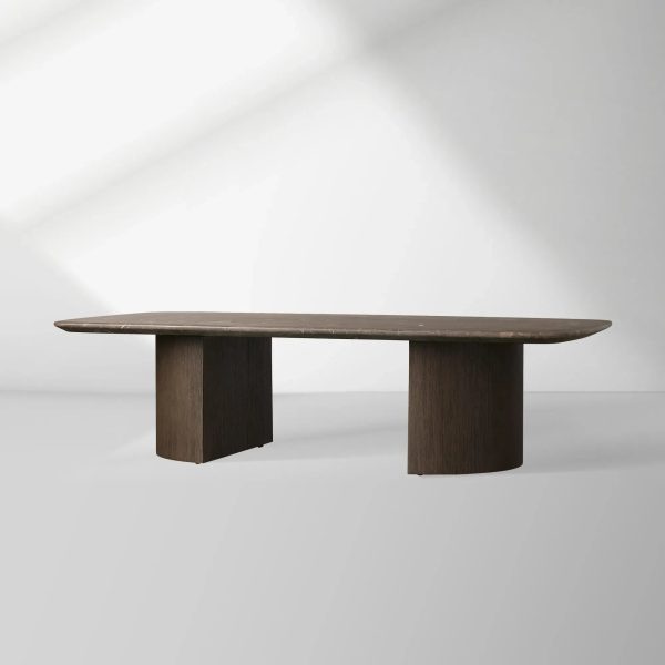 Saint Germain Marble Top Coffee Table Oak Wood Dauphine Base Cocktail Table Living Room Ston Top Center Tea Table - Image 13