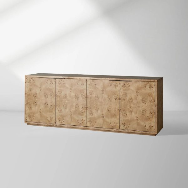 Corey Mappa Burl Wood Sideboard Modern Buffet Storage Living Room Entryways TV Cabinet - Image 3