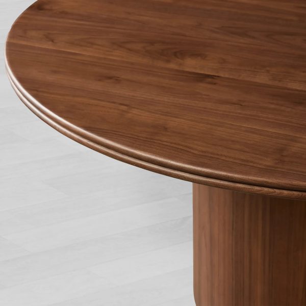 Caden Round Dining Table with Wooden Top Sculptural Base & Antiqued Metal Plinth - Image 5