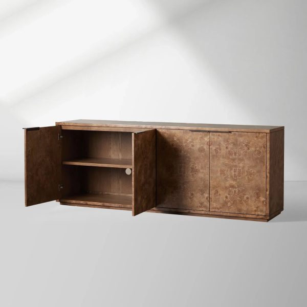 Corey Mappa Burl Wood Sideboard Modern Buffet Storage Living Room Entryways TV Cabinet - Image 6