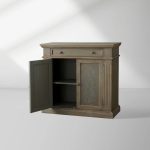 Cosetta Antique Ltalian Sideboard Fern Motif Buffet Table Living Room Wood Entryways Cabinet - Image 2