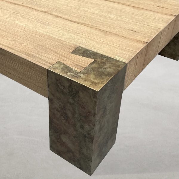 Telluride Square Oak Coffee Table Wood Cocktail Table Living Room Center Tea Table Vintage Cocktail Table - Image 9