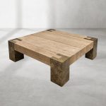 Telluride Square Oak Coffee Table Wood Cocktail Table Living Room Center Tea Table Vintage Cocktail Table - Image 10