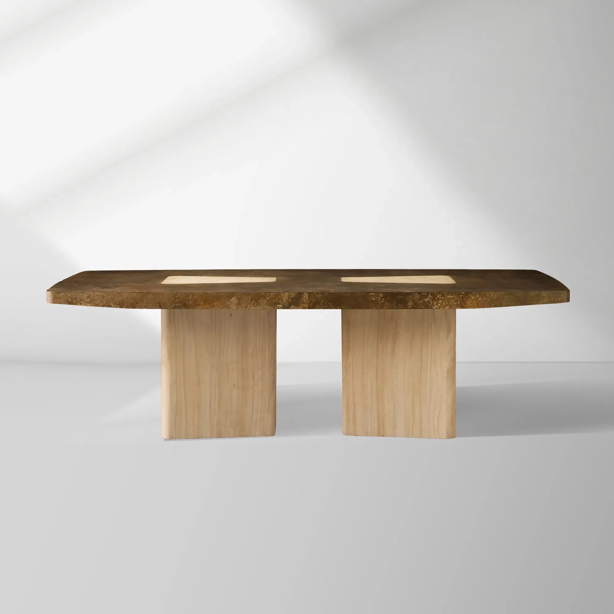 2000x2000_HL_20260120_1_81e21904-9ef4-4168-9cf2-5c1bc98a83d7.jpg Marea Guanacaste Wood Rectangle Dining Table in Oxidized Aluminum with Guanacaste Wood Veneers - Image 1