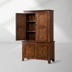 Stefania Poplar Wood Kitchen Cabinet Canaletto Sideboard Buffet Floral Motif Living Room Entryways Tall Cabinet - Image 3