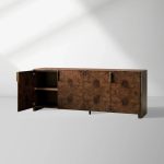 Morley Walnut Burl Sideboard Wood Buffet Table Cabinet Living Room Entryways TV Cabinet - Image 2