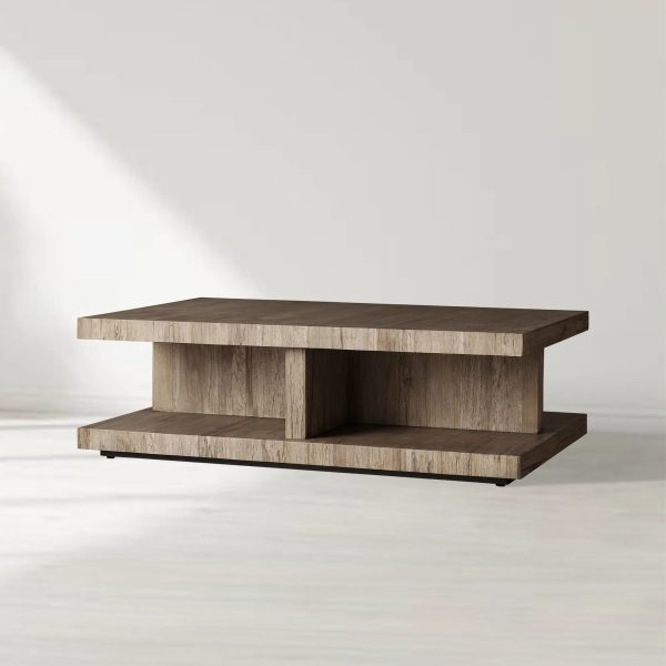Leandro Reclaimed Oak Coffee Table Wood Living Room Center Tea Table Timeworn Cocktail Table - Image 3