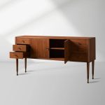 Ross Mid-Century Six Drawers Sideboard Buffet Table Walnut Wood Living Room Entryways Cabinet - Image 2