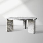 Lonelle Solid Natural Stone Coffee Table Modern Cocktail Table Living Room Center Tea Table - Image 3