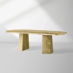 Zyra Dining Table with Olid Green Onyx & Solid Stone - Image 2