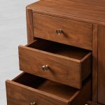 Ross Mid-Century Six Drawers Sideboard Buffet Table Walnut Wood Living Room Entryways Cabinet - Image 3