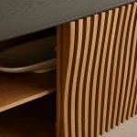 Sorin Reeded Sideboard Buffet Table Wood Living Room Entryways Cabinet - Image 3