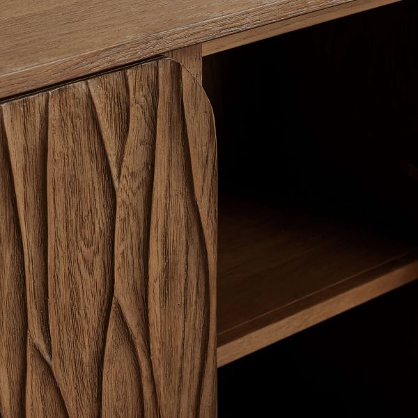 Norris Wood Sideboard Modern Buffet Table with Fiberglass Base Living Room Entryways Cabinet - Image 3