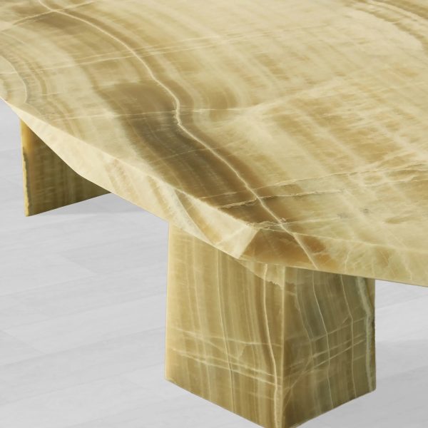 Zyra Dining Table with Olid Green Onyx & Solid Stone - Image 3