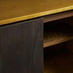 Neira Charred Walnut Sideboard with Aged Brass Legs Buffet Table Mid-Century Modern Living Room Entryways Cabinet - Image 3