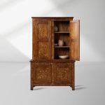 Stefania Poplar Wood Kitchen Cabinet Canaletto Sideboard Buffet Floral Motif Living Room Entryways Tall Cabinet - Image 2