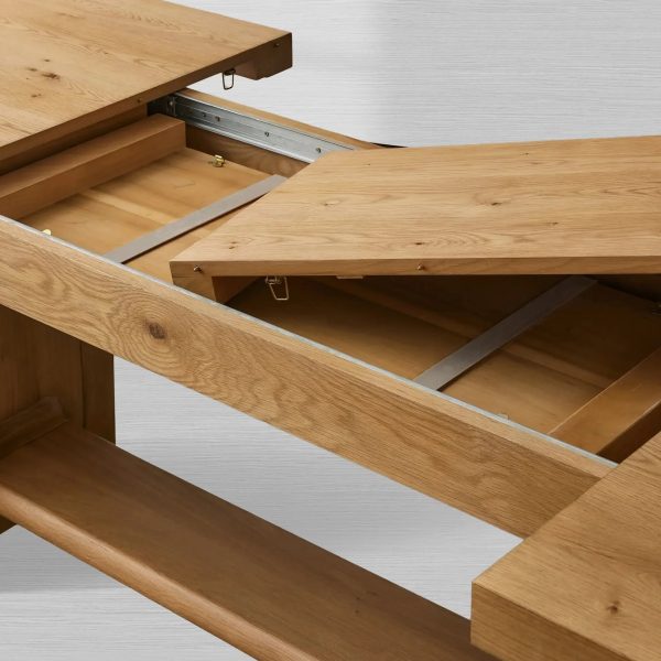 Redding Extending Dining Table with Solid Oak Wood & Two Self-Storing Leaves - Image 5