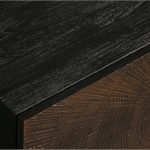 Theota Teak Sideboard Sunburst Pattern Buffet Table Wood Living Room Entryways Cabinet - Image 3