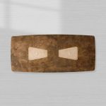 Marea Guanacaste Wood Rectangle Dining Table in Oxidized Aluminum with Guanacaste Wood Veneers - Image 4