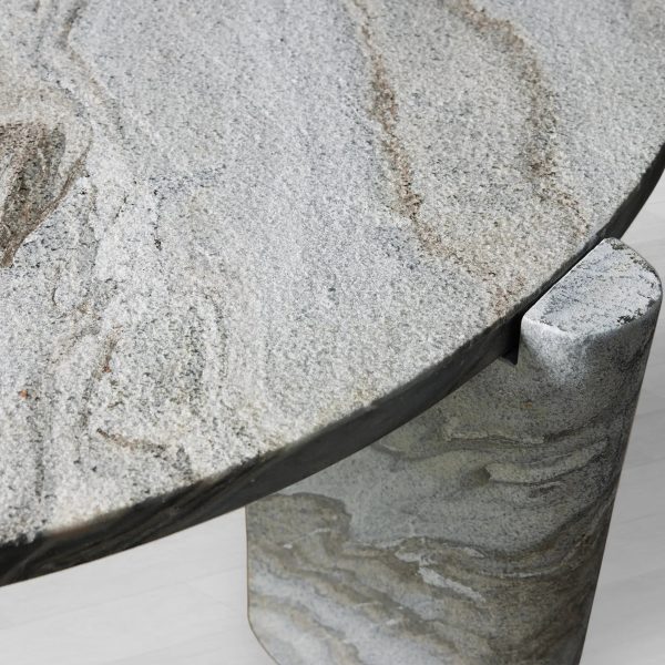 Lonelle Solid Natural Stone Coffee Table Modern Cocktail Table Living Room Center Tea Table - Image 4