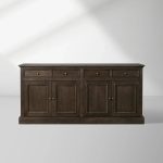 Kensington Marble Top Sideboard Pine Buffet Storage Cabinet Wood Living Room Cabinet - Image 4