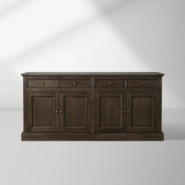 Kensington Marble Top Sideboard Pine Buffet Storage Cabinet Wood Living Room Cabinet - Image 4