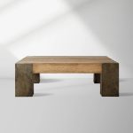 Telluride Square Oak Coffee Table Wood Cocktail Table Living Room Center Tea Table Vintage Cocktail Table