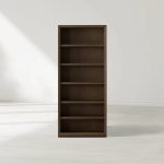 Nason Modular Bookcase Oak Wood Tall Display Cabinets with LED Lighting - Image 4