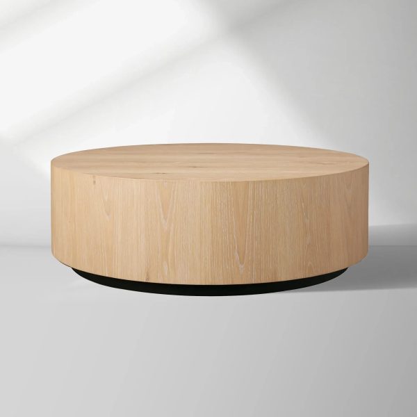 Sullivan Wood Round Coffee Table Oak Cocktail Table Simplicity Living Room Center Tea Table - Image 4