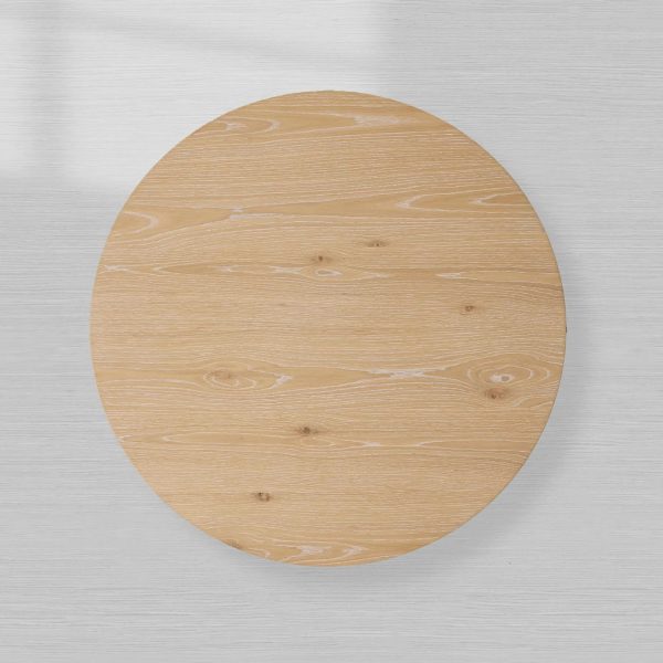 Sullivan Wood Round Coffee Table Oak Cocktail Table Simplicity Living Room Center Tea Table - Image 6