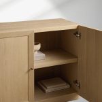Nason Modular Four-Door Media TV Stand in Solid Oak Side Cabinet Television Storage Unit Wood Sideboard - Image 6