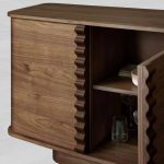 Ribbon Mid-Century Sideboard Buffet Table Wood Living Room Entryways Cabinet - Image 3