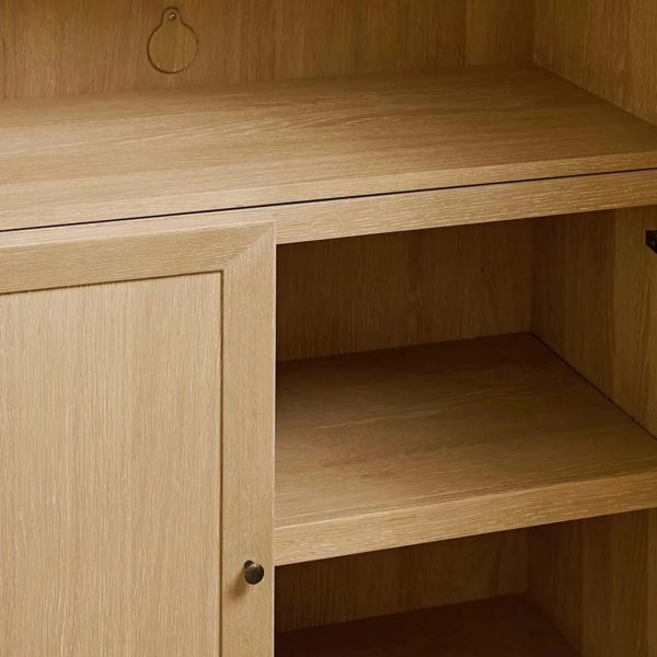 Nason Modular Oak Tall Display Cabinet Modern Living Room Large lockers - Image 7