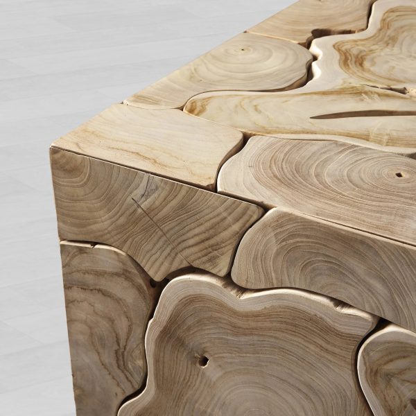 Kalmar Teak Wood Coffee Table Living Room Rectangle Center Tea Table Unique Cocktail Table - Image 7