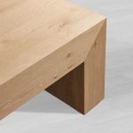 Sullivan Wood Waterfall Coffee Table Rectangle Rural Cocktail Table Oak Wood Center Tea Table - Image 3