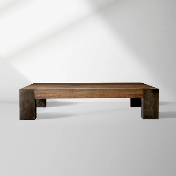 Telluride Square Oak Coffee Table Wood Cocktail Table Living Room Center Tea Table Vintage Cocktail Table - Image 6