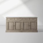 Kensington Marble Top Sideboard Pine Buffet Storage Cabinet Wood Living Room Cabinet - Image 7