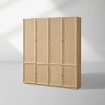 Nason Modular Oak Tall Display Cabinet Modern Living Room Large lockers - Image 9