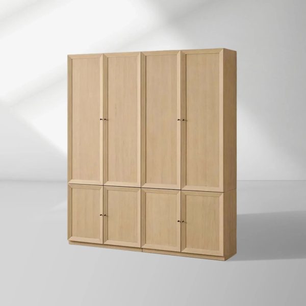 Nason Modular Oak Tall Display Cabinet Modern Living Room Large lockers - Image 9