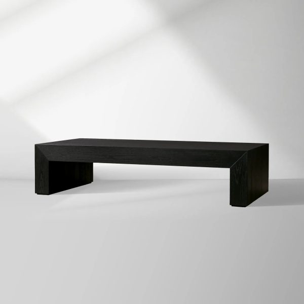 Sullivan Wood Waterfall Coffee Table Rectangle Rural Cocktail Table Oak Wood Center Tea Table - Image 5