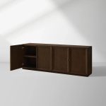 Nason Modular Four-Door Media TV Stand in Solid Oak Side Cabinet Television Storage Unit Wood Sideboard - Image 2
