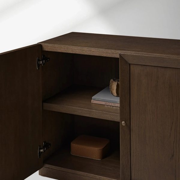 Nason Modular Four-Door Media TV Stand in Solid Oak Side Cabinet Television Storage Unit Wood Sideboard - Image 3