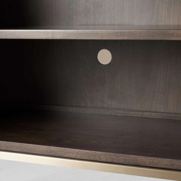Malone Reconstituted Leather Sideboard Wood Buffet Table Living Room Entryways Cabinet - Image 7